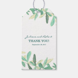 Modern Botaniska Greenery Bröllop Tack Presentetikett