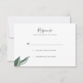 Modern botaniska Löv Bröllop-respons OSA Kort