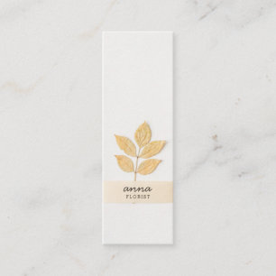Modern botaniska löv elegant grått enkel rustik mini visitkort