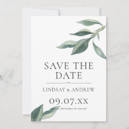 Modern Botaniska Löv Spara datum meddelande Inbjudningar