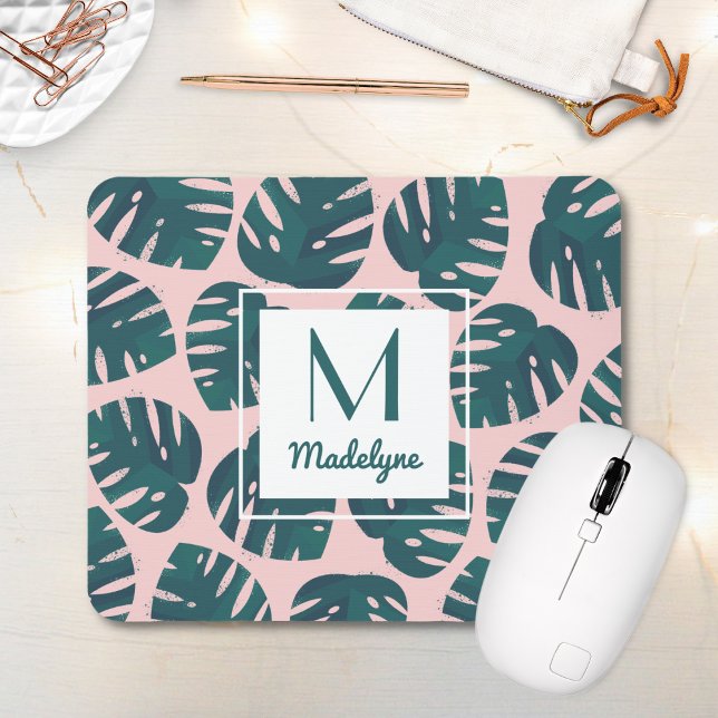 Modern Botaniska Monstera Löv-Personligen Musmatta (Skapare uppladdad)