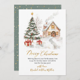 Modern botaniska non Photo Julgran Julkort