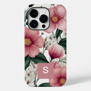 Modern botaniska Rosa Flowers Monogrammed