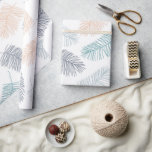 Modern botaniska tropiska Löv Bröllop Gift Presentpapper<br><div class="desc">Det här söt bröllop-presentfiguret är perfekt för ett tropiskt temat bröllop eller en papper gåva till en bachelorette helg. Den här designen har en mjuk vit bakgrund med moderna botaniska handflatan-löv i färg av teal,  mörk blått och mjuk korall.</div>