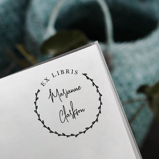 Modern botaniskt andningsnamn Ex Libris Självfärgande Stämpel (Skapare uppladdad)