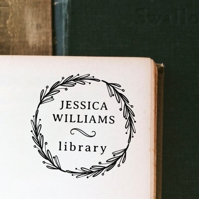 Modern botaniskt andningsskylt Bibliotek Självfärgande Stämpel (Skapare uppladdad)