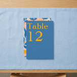 Modern botaniskt bladkort för Bordsnummer<br><div class="desc">Den har en slående, smidig design med feta blankar och gulter. Med "bord" och numret tydligt tryckt på framsidan är det ett tillägg av chic och snyggt till alla bröllop eller speciella händelsemeddelanden. Perfekt för naturinspirerade, boho- eller minimalistteman, detta kort behållor ditt evenemang organiserat och vackert. Baksidan visar en livfull...</div>