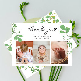 Modern botaniskt foto Collage Vår Baby Shower Tack Kort