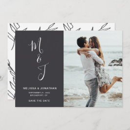 Modern botaniskt fotospardatum för Bröllop Spara Datumet