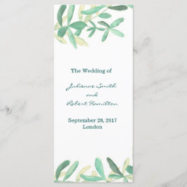 Modern botaniskt Grey Bröllop Ceremony-program Program