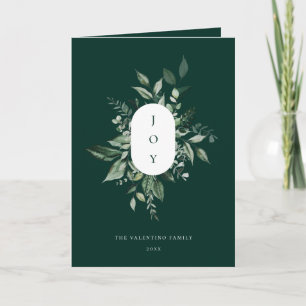 Modern botaniskt Joy Helgdag Photo Card Emerald Helgkort