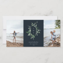 Modern botaniskt joy Photo Helgdag Card Blue