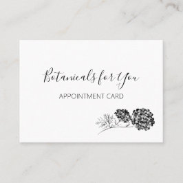 Modern botaniskt skript och ritade blommor visitkort