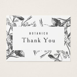 Modern botaniskt vit Grått-Blommigt - tackkort Visitkort