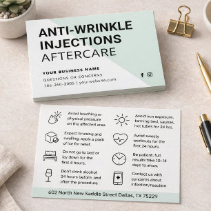 Modern Botox Instruktionskort för eftervård Visitkort