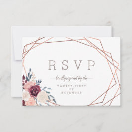 Modern Bourgogne Blommig Geometrisk Elfenbens Meny