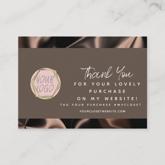 Modern Boutique Beauty Brown Logotyp Tack Visitkort (Framsida)