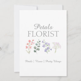 Modern boutique blomsterbutik branding tack kort