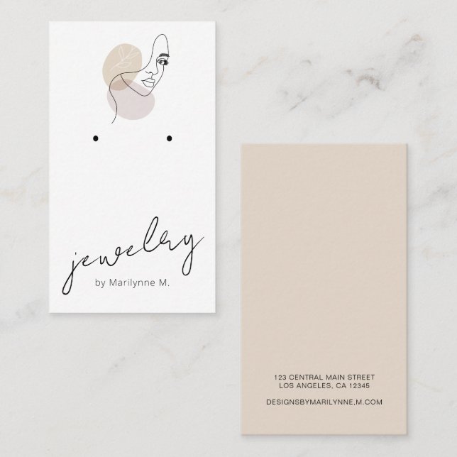 Modern Boutique Earring Visning Card Visitkort (Fram/baksida)