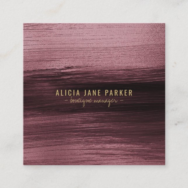 Modern boutique-elegant för unik abstrakt fyrkantigt visitkort (Framsida)