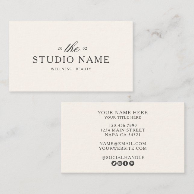 Modern Boutique Wellness Skönhetsstudio  Visitkort (Fram/baksida)