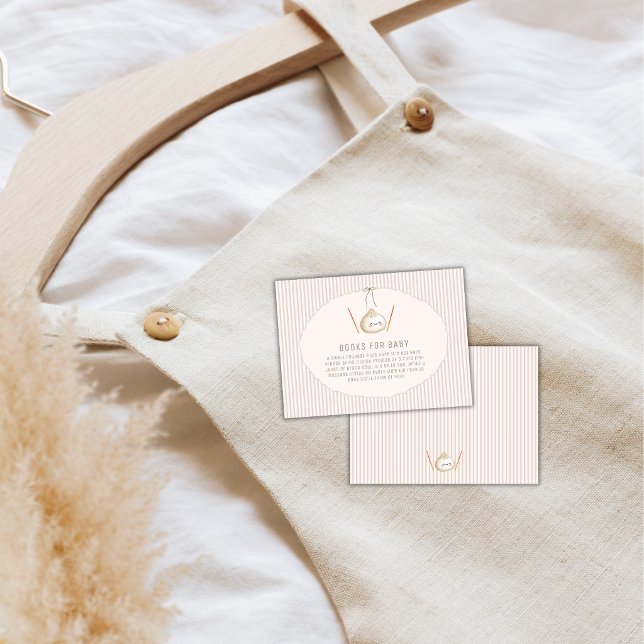 Modern Bow asiatisk dumplingsbok för baby shower Tilläggskort (Modern Bow Asian Dumpling Book For Baby Shower Enclosure Card)