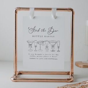 Modern Bow Drinks Lagrar vid Pub Flaska Raffle-sky Poster