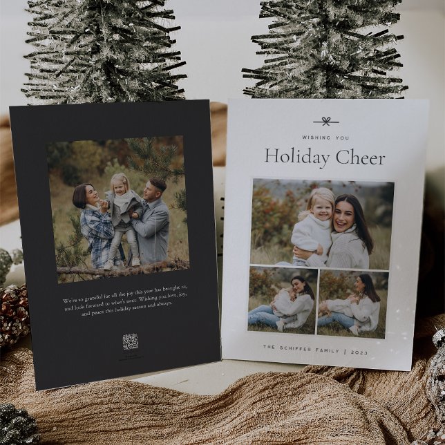 Modern Bow | Enkel minimal fototyp 3 Julkort (Skapare uppladdad)