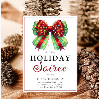 Modern Bow jul Ljus Helgdag Soiree Inbjudningar