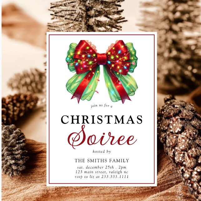 Modern Bow jul Ljus Sorie Julkort (Skapare uppladdad)