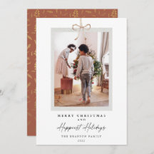 Modern Bow Knot Photo Happiest Helgdagar jul 