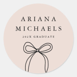 Modern Bow  och Black Studenten Runt Klistermärke