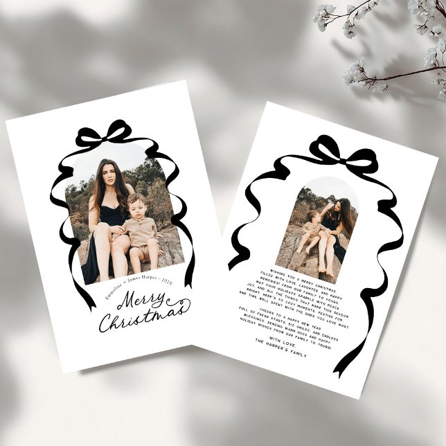 Modern Bow Photo God jul Arch Julkort (Skapare uppladdad)