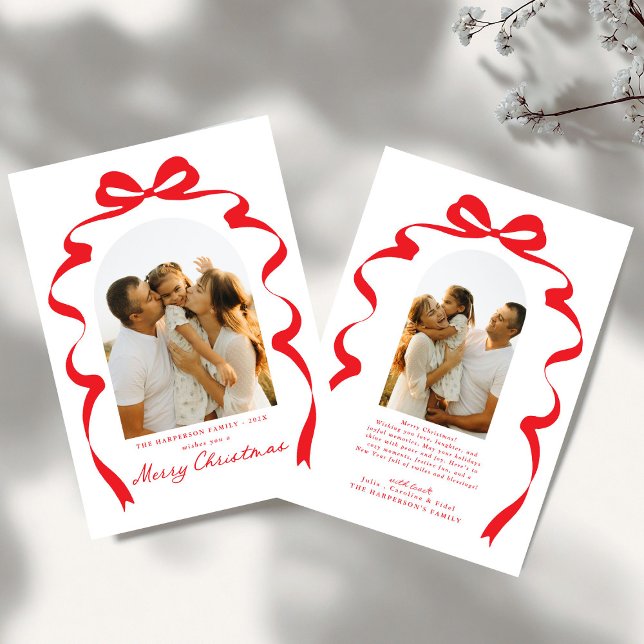 Modern Bow Photo God jul Arch Julkort (Skapare uppladdad)