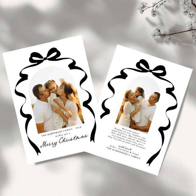 Modern Bow Photo God jul Arch Julkort (Skapare uppladdad)