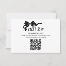Modern Bow RSVP card with QR code OSA Kort