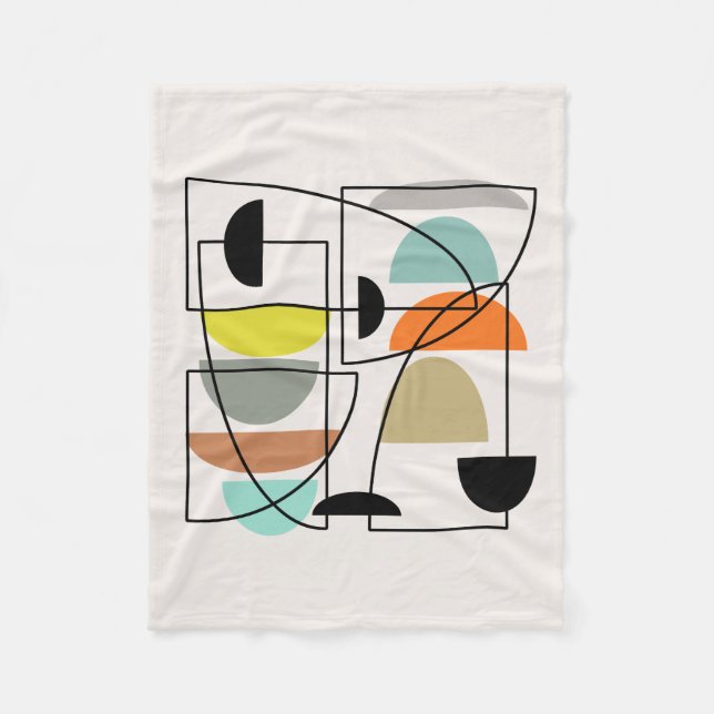 Modern "Bowls" i mitten av århundradet Fleecefilt (Framsidan)