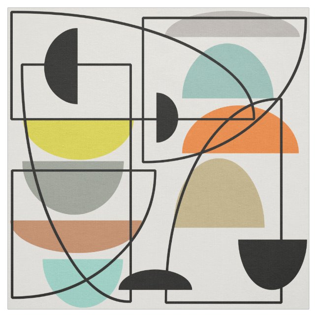 Modern "Bowls" i mitten av århundradet Tyg (Provkarta)