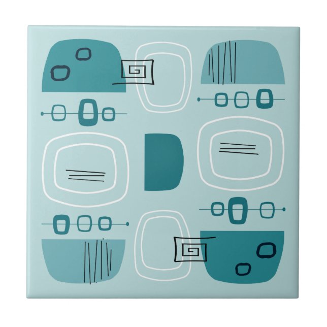 Modern Bowls och Stones Turcos i mitten av århundr Kakelplatta (Framsidan)