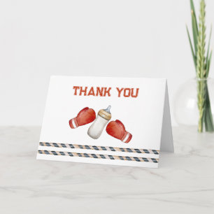 Modern Boxning Liten Mästare Baby Shower Tack Kort