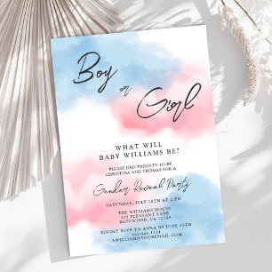 Modern Boy eller Girl Gender Reveal Party Inbjudningar