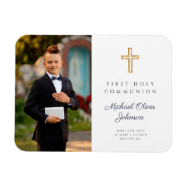 Modern Boy First Heliga Communion Bild Magnet