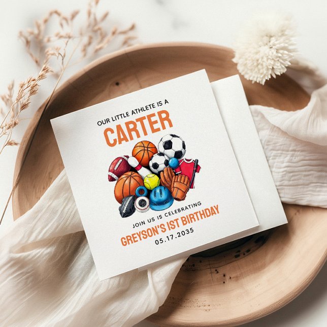 Modern Boys Sports Bollar All Star 1:a födelsedag Pappersservett (Skapare uppladdad)