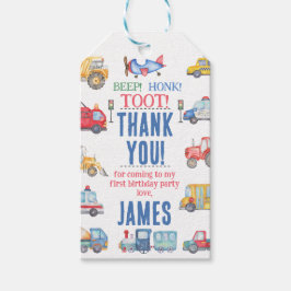 Modern Boys Transport 1:a födelsedagens Märkre Tac Presentetikett