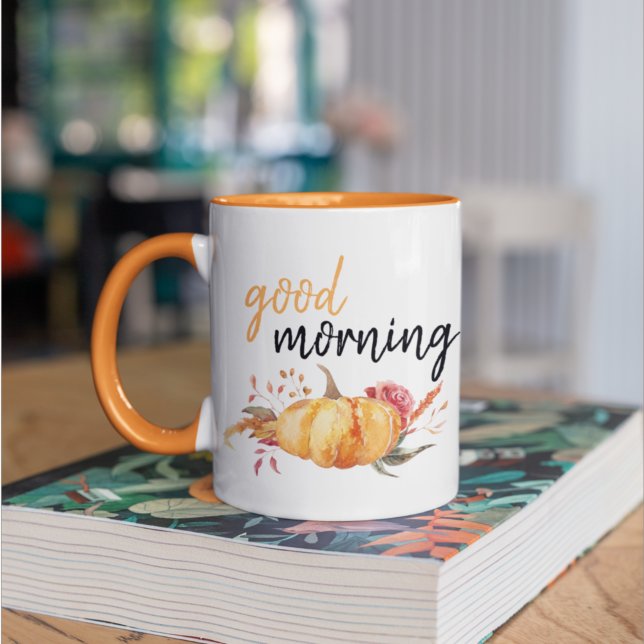 Modern Bra God morgon Pumpkin-citat Två-Tonad Mugg (Skapare uppladdad)