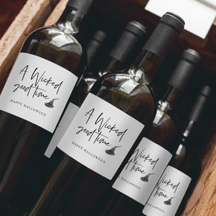 Modern Bra-tidsoffert   HAPPY HALLOWEEN Vinflaska Etikett