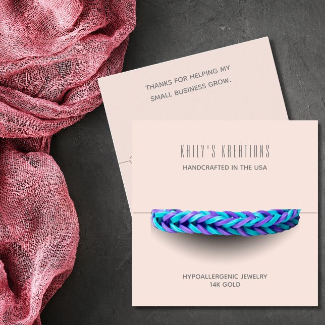 Modern Bracelet Visning Light  Rosa Fyrkantigt Visitkort (Skapare uppladdad)