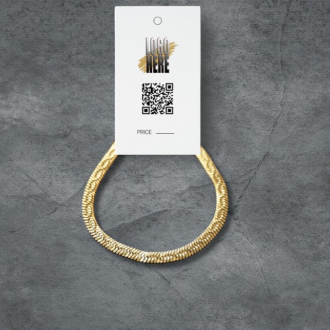Modern Bracelet-Visning Pris Märkre med QR och Log Visitkort (Skapare uppladdad)