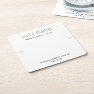 Modern Bracelet Visning White Underlägg Papper Kvadrat