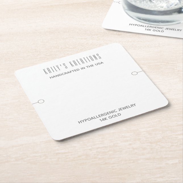 Modern Bracelet Visning White Underlägg Papper Kvadrat (Vinklad)